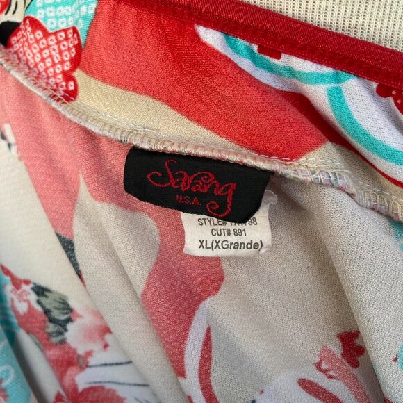 Y2k vintage Sarang Japanese style floral faux wrap top - Picture 5 of 5